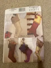VOGUE CRAFT PATTERN #7375 CHRISTMAS STOCKINGS CURLED TOE DAWN ANDERSON DESIGN