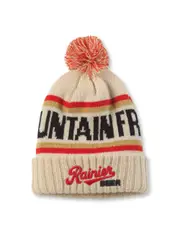 Rainier Beer Mountain Fresh Cuffed Knit Beanie with Pom