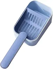 Kisangel Cat Litter Shovel Catch Cat Liter Lightweight Cat Litter Trash Cat Food Container Cat Food Scoop Scooper Dispenser Clumping Hooded Cat Litter Tray Kit Pet Cat Litter Scoop Blue