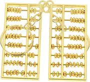 [DEARMAMY] 2Pcs Mini Abacus Keychain Pendant Decorative Hanging Ornament for Bags Creative Feng Shui Accessory Durable Craftsmanship Stylish Design for Home Decor