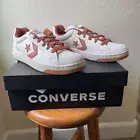 Converse Sneakers Mens 10.5 Cream Pro Blaze Classic Ox Egret Leather Trainers