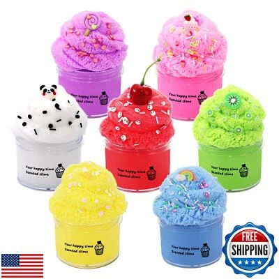 Cloud Slime Kit 7 Pack, Non-Sticky and Super Soft Stress Relief Toy Scented D