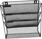 OFFSCH File Rack File Folder Holder Office File Holder Postcard Display Organizer Wall Pockets for Office File Pockets Organizer Magazine Holder Wall Paper Organizer Folders Iron Black