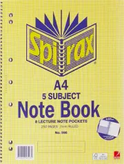 SPIRAX 5 Subject Notebook, A4 250 Page, No. 596