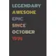 Legendary Awesome Epic Since October 1995 - Birthday Gift For 24 Year Old Men and Women Born in 1995: Blank Lined Retro Journal Notebook, Diary, Vinta