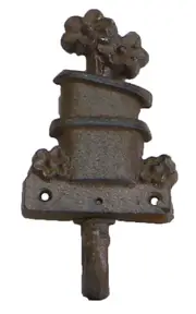 Mr Gecko Cast Iron Hand Made 1 Hook Hanger Pots Antique Rust