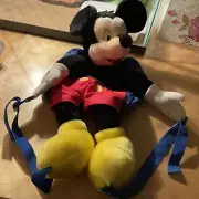 Disney Mickey Mouse Backpack-Stuffed Plush -Toddler -Zippered.