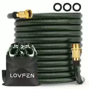 Garden Hose With 3/4 Solid Brass Fittings Heavy-Duty Expandable Leakproof Design
