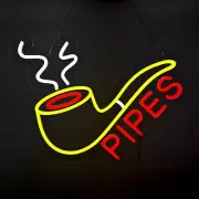 LED Pipes Sign, 16"×16", Excellent Visual Design for Head Tobacco Cigar Sho