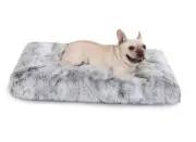 Waterproof Dog Crate Bed, Plush Dog Bed with Large(35x23'') Dark Grey
