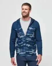 NWT Travis Mathew CAMO TECH HOODIE golf jacket Large blue travismathew Brand New
