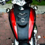 Sp) HONDA VT600 SHADOW VTX 600 BLACK LEATHER TANK Panel Cover Pad Bib Bra Chap