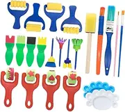 Homoyoyo Boys and Girls Paint Brushes 23pc Sponge Painting Brush Set Textas for Boys and Girls Toddlers Art Set Safe Odorless DIY Learning Craft Tool