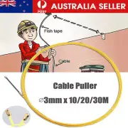30m Fiberglass Cable Puller Fish Tape Wire Reel Snake Conduit Duct Rodder AU