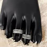 NWT Sterling Silver Adjustable Toe Rings with Chevron design