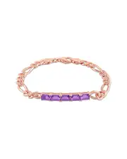 Rina Limor Silver 2.25 ct. tw. Amethyst Birthstone Link Bracelet