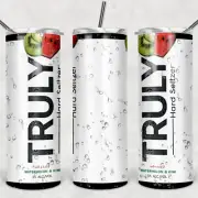 TRULY WATERMELON KIWI TUMBLER- One 20oz Metal Insulated Tumbler, Lid & Straw