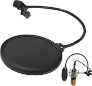 Pop Filter – Studio Microphone Pop Shield, Professional Double-Layer Screen | Adjustable Gooseneck Mic Windscreen For Voice Recording, Streaming, Podcasting, Dubbing, And Vocal Clarity Control