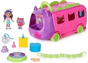 Gabby’s Dollhouse Celebration Party Bus, Transforming Playset with Gabby and DJ Catnip Toy Figures and Dollhouse Accessories, Kids Toys for Ages 3 and Up