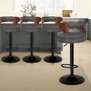 4x ALFORDSON Bar Stools Gas Lift Fabric Grey