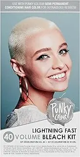 Punky Colour LIGHTNING FAST 40 Volume BLEACH KIT (w/Sleek Tint Brush) Jerome Russell Bright Bleaching Lightening Hair for Punky Color (40 Vol. Kit)