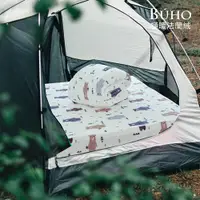 在飛比找PChome24h購物優惠-BUHO《庫瑪歐巴》露營專用極柔暖法蘭絨充氣床墊床包-150