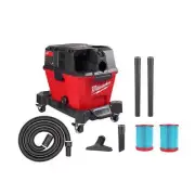 Milwaukee Wet/Dry Vacuum 6-Gal 18V Cordless w/ Hose + High Efficiency Filter