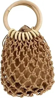 [Baluue] Women's Drawstring Straw Bag Fashion Beach Clutch Small Pouch for Phone Lipstick for Casual Outfits