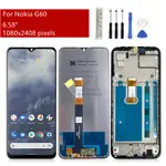 NOKIA 適用於諾基亞 G60 LCD 顯示屏觸摸屏,帶框架數字化儀組件 TA-1490 TA-1475 更換維修零件