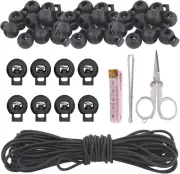 Swpeet 105Pcs Round Single Hole Plastic Cord Locks for Spring Toggles Stopper...