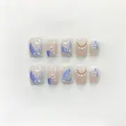 Hand Pressed Nails Medium Decorative Fake Nails Full Coverage Artificial Manicure Wearable