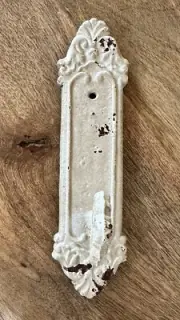 Wrought Iron Faux Skeleton Key With Welded Knob Plate. Decorative Hooks.