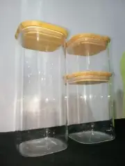 Tupperware Glass And Bamboo Storage Containers