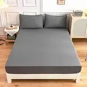 red solid color Bed Fitted Sheets Mattress Cover with Elastic Microfiber (no pillowcase),21,120x200x27 Cm
