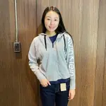 美國百分百【全新真品】 CALVIN KLEIN 女 CK 運動 棉質 外套 大LOGO 休閒 灰色 J631