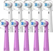 Replacement Brush Heads Compatible with Brusheez Kids Electric Toothbrush, White and Purple, 10 Count