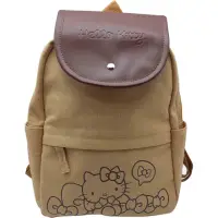 在飛比找momo購物網優惠-【SANRIO 三麗鷗】Hello kitty帆布皮蓋背包(