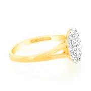 Luminesce Lab Grown 9ct Yellow Gold Diamond Cluster Ring, M