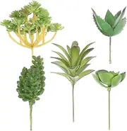 1 Set Unpotted Fake Succulent Plants Artificial Plastic Succulents Realistic Faux Plants for DIY Decor
