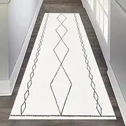 Contemporary White Carpet Washable Narrow Runner Rug for Home Decoration Corridor, Bedroom, Passage Carpet Runner Mat 60cm/70cm/80cm/100cm Wide (Size : 2.3ftx9.8ft/70x300cm)