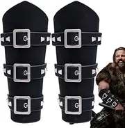 [Generic] Medieval Bracers, Medieval Arm Guards, PU Leather Cuff Bracelet, Medieval Faux Leather Bracelet, Comfortable Medieval Cuff Bracelet