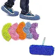 5 Pairs (10 Pieces) Multi-Function Dust Duster Mop Slippers Shoes Cover, Soft Washable Reusable Microfiber Foot Socks Floor Cleaning Tools Shoe Cover