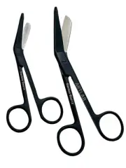 Lister Bandage Scissors 4.5" + 5.5" EMT Nurse Shears Black Fluoride Stainless CE