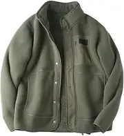 [SWEPER] Men'S Fleece Jacket - Autumn Winter Warm Outdoor Long Sleeves Jackets Men Lining Coats Casual Zipper Stand Collar Fleece Coat Mens Fashion Patchwork Cardigans