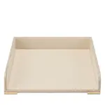 Aerin Classic Croc Embossed Leather Paper Tray in Fawn