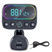 Bluetooth Adapter for Car, Wireless FM Radio Transmitter - Car Pd Charger