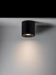 Crescent LED Adjustable Surface Mounted Downlight in Black
