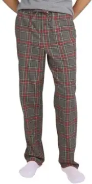 NWT Eddie Bauer Men’s Flannel LOUNGE PJ PAJAMA Pants GRAY/RED Plaid SMALL
