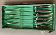 Vintage Solingen Germany Anton Wingen Jr Othello Stag 6 Skewers Picks Holidays