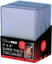 Ultra Pro 3 x 4 Super Thick Baseball Card Holder Toploader (25)75pt TOP LOADER